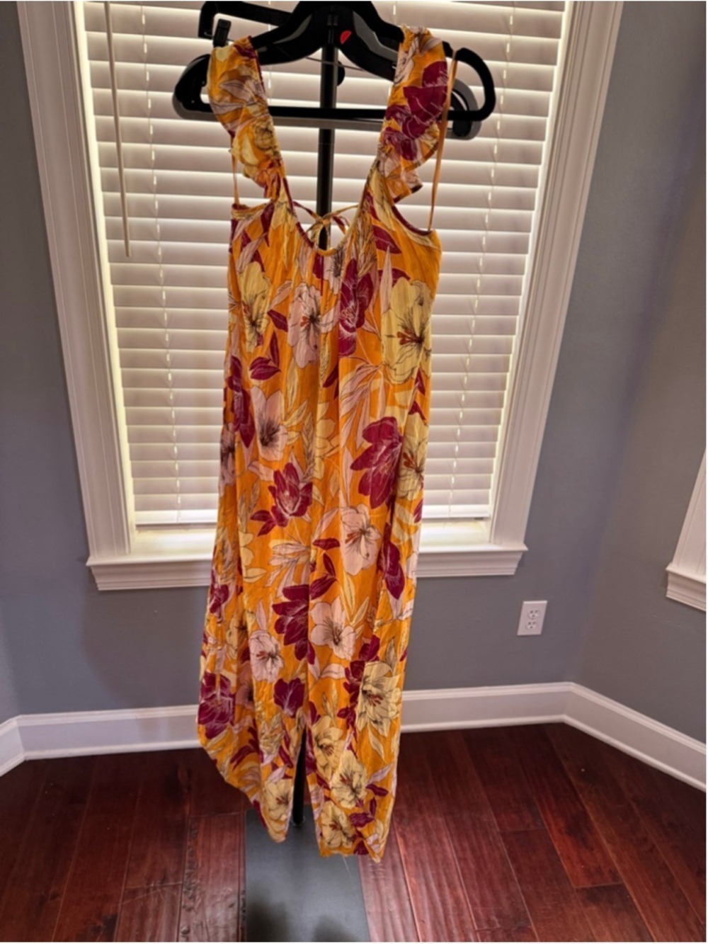 Women's B.O.G Collective Yellow Pink Floral Wide Leg Jumpsuit S - Picture 4 of 8